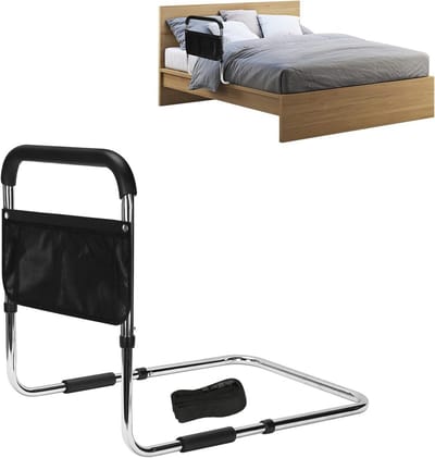 Bedsteun Beugel - Hulp Beugel - Veilig Opstaan - Dubbele Verstelbaarheid - 16-20 Inch - Zwart