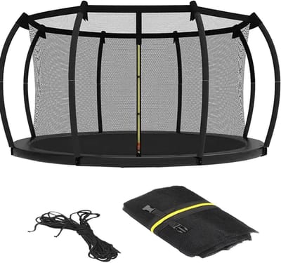 Trampoline Veiligheidsnet - Springnet Beschermnet - Veilig Springen - Weerbestendig Nylon Materiaal - 305 cm Diameter - Zwart
