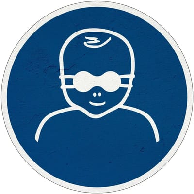 Opaak kinderbril verplicht gebodsbord - M025 | Sign Again materiaal | 10 cm