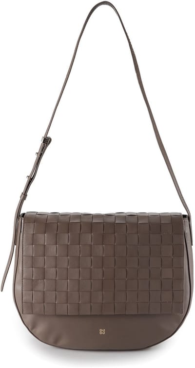 DuDu Crossbody tas Leder 34 cm - Dames - taupe