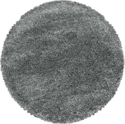 Flycarpets Luna Vloerkleed Rond - Lichtgrijs - Hoogpolig - 200 cm