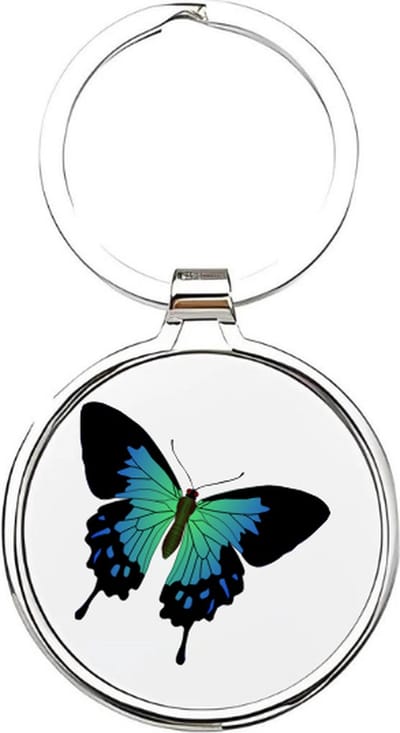Akyol - Vlinder Sleutelhanger - vlinder - Dierenliefhebbers - Blauwe vlinder - butterfly - insect - teken van vrijheid - vliegend insect - vlinders - tuindieren - kapel - cadeau voor je vriendin - 4 x 7,5 CM