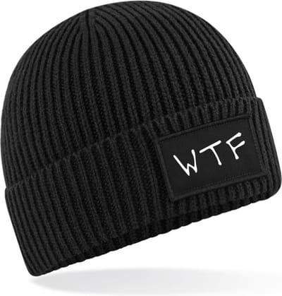 Muts met tekst *WTF * zwart