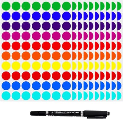 700 Stuks Zelfklevende Stickers, 20mm Ronde Stickers in Meerdere Kleuren, Kleurcodering Labels voor Agenda's, Kantoorbenodigdheden en DIY Projecten