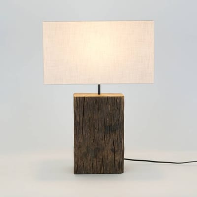 Holländer Montecristo tafellamp, houtkleurig/beige, hoogte 59 cm, hout