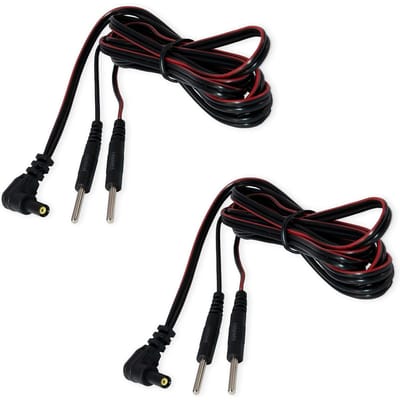 axion® – 2x TENS-EMS-verbindingskabels met pin voor 2 mm-stekker | Vervangingskabel voor axion TENS-apparaten en EMS-trainers zoals bijvoorbeeld axion ECO, Stim-Pro X9B, X9+, I-3000.