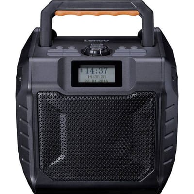 Lenco ODR-160GY Outdoorradio DAB+, VHF (FM) AUX, SD, Bluetooth, DAB+, FM Spatwaterbestendig, Oplaadbaar, Wekfunctie, Powerbankfunctie Grijs