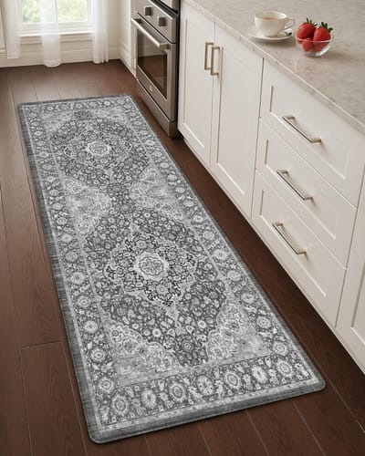 Anti-vermoeidheid Keukenmat voor de vloer 60 x 150 cm, Vintage Decor, Gemakkelijk te Reinigen, Waterdicht en Vettig Bestendig, 1 cm Dikke Verende, Antislip Keukenrug voor Comfort en Stijl