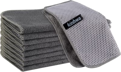 Super Absorbente Microvezel Poetsdoeken voor Keuken en Huishouden - Pluisvrij, Krasvrij en Sneldrogend - 6 Stuks van 20 x 20 cm in Grijs