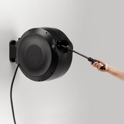 ZEE Mirtoon slanghaspel 30m zwart - Wandslangenbox - Inclusief slang - Inclusief roll-up