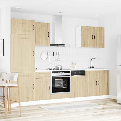 vidaXL - 7-delige - Keukenkastenset - Kalmar - bewerkt - hout - sonoma - eikenkleur