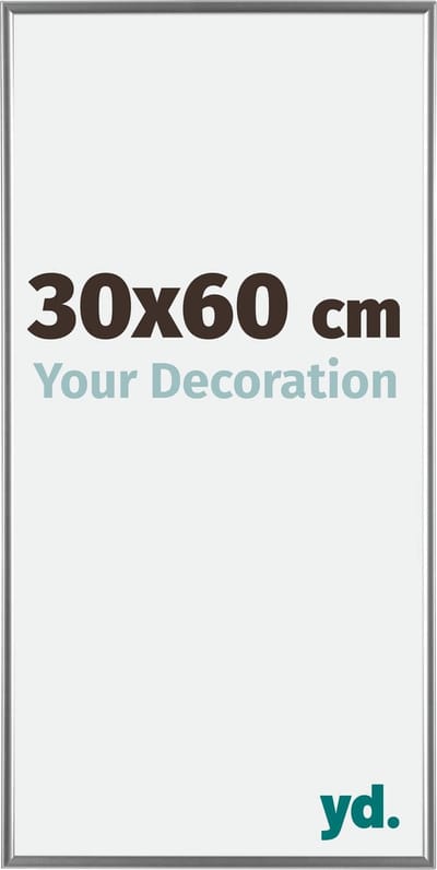 Your Decoration - Fotolijst 30x60 cm - Kunststof - Zilver Hoogglans - Evry