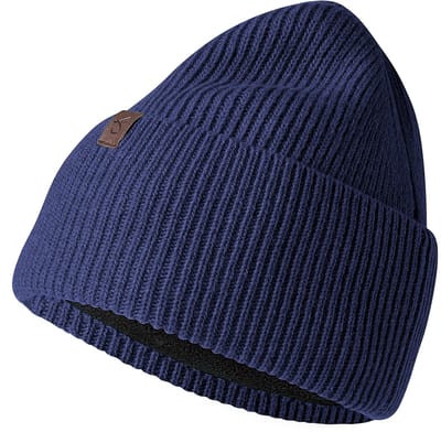 Hiems | Marineblauwe Beanie van Gerecyclede Wol met Manchet