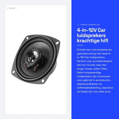 Dailygoods - 4-in-12V Car luidsprekers - krachtige hifi geluidservaring - zwart - universele auto-audio - 300W maximaal vermogen - voor autodeuren en...