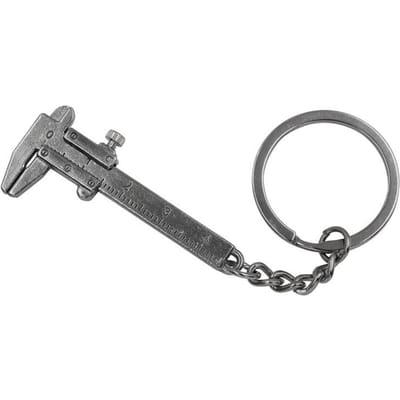 Mini Draagbare Liniaal Metaal Sleutelhanger Tas Hanger Schuifmaat Sleutelhangers Roestvrij Staal Meetgereedschap Sleutelhangers Nieuw zilver