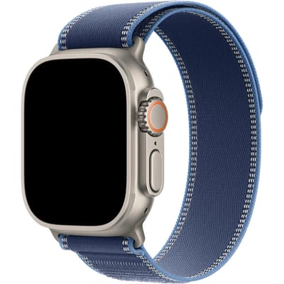 2+1 | Apple Watch Bandje Trail - Nylon - Blauw Felblauw - Zilver