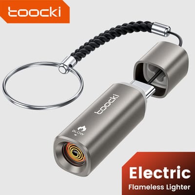 Toocki TG13/14 Type-C Mini Elektrische Aansteker Plug & Play Blow to Light Mobiele Sigarettenaansteker Vlamloos Winddicht Snelle Ontsteking