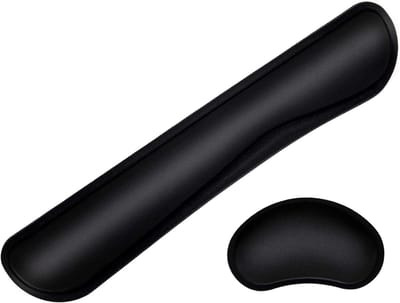 QTTVBTNA Polssteun Set van Memory Foam – Ergonomisch Toetsenbord & Muis Polssteun – Comfortabel en Antislip – Zwart