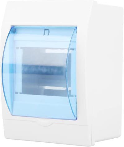 Verdeel kast - Stoppenkast - Elektrische beveiliging - Voor 3-4 groepen - 13 x 9.6 x 6.5 cm - Wit blauw