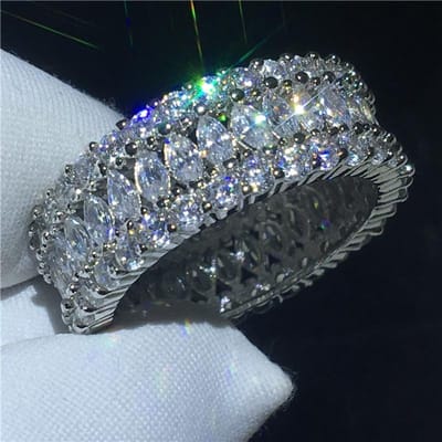 Luxe Vinger Ring Zilver Kleur 5a Sona Cz Engagement Wedding Band Ringen Voor Vrouwen Bruidssieraden 10 gray