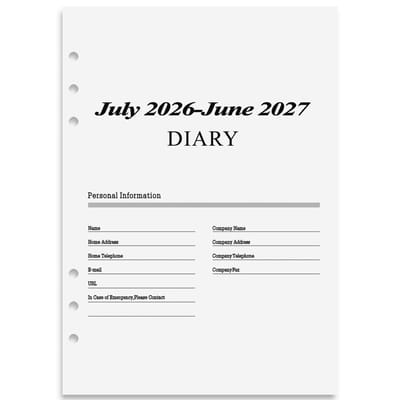 Dailygoods- Dagelijkse Planner A5 - Notitieboekpapier - Persoonlijke Agenda - Organizer - 6 Gaten - Herbruikbare Vullingen