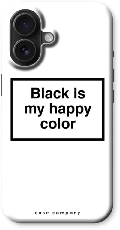 Case Company® - Hoesje geschikt voor iPhone 16 hoesje - Black is my happy color - Tough Case - Maximale Bescherming alle Kanten en Schermrand