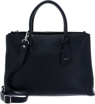 abro Leren Business tas Schoudertas met laptopvak Leather Adria Businessshopper Busy Navy Blauw