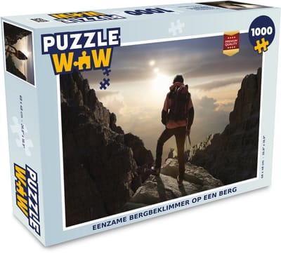 Puzzel Eenzame bergbeklimmer op een berg - Legpuzzel - Puzzel 1000 stukjes volwassenen