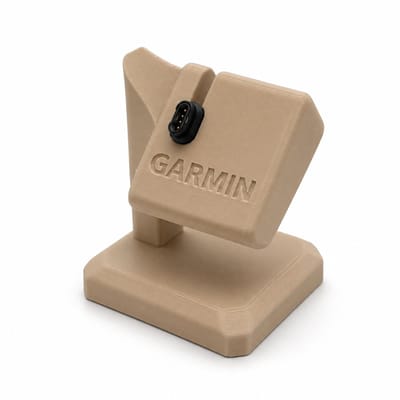 Skushy Oplaadstandaard Compatibel met Garmin Forerunner Fenix Epix - Garmin Horloge Houder - Sporthorloge Laadstation - Bureau Dock - Kabelhouder - Smartwatch Oplader Houder - Latte