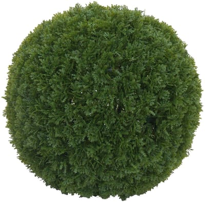 Kunststruik MCW-O96, Thuja-bol Decoratieve plant Kunstplant Levensboom kunstmatig, buiten, polyethyleen Ø 32 cm