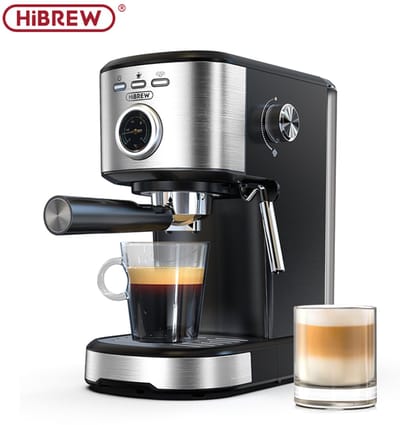 HiBREW H5A - Koffiemachine - One-Touch Koffiezetapparaat - Halfautomatische koffiemachine - 1.2L Afneembare watertank - 1100w - Zwart