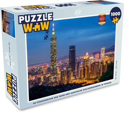 Puzzel De stadshorizon van Taipei met Aziatische wolkenkrabber in Taiwan - Legpuzzel - Puzzel 1000 stukjes volwassenen