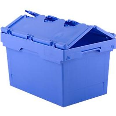 Nestbare en stapelbak KMB DH 632 SSI Schäfer – polypropeen - met deksel - L 609 x B 399 x H 357 mm - 58 L - blauw