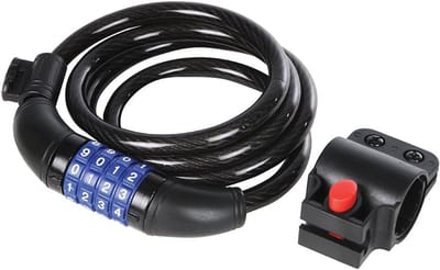 Combi-fietsslot - Fietsbeveiliging - Fietsen Beveiligen - 4-cijferige code - 10 x 1200 mm - Zwart