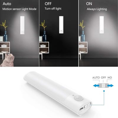 Solvix Bewegingssensor LED-nachtlampje - Wit - USB Oplaadbaar - Automatisch In- en Uitschakelen - Voor Binnengebruik