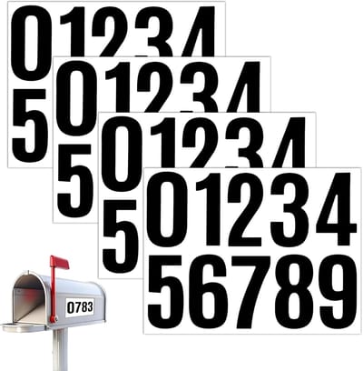 Reflecterende brievenbusnummerstickers - 10 cm zwarte cijferstickers 0-9 - Verpakking van 40 stuks - Geschikt voor brievenbussen, huizen, appartementen en vuilnisbakken - Zwart