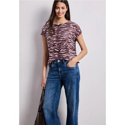 Shirt met hangende schouder en print