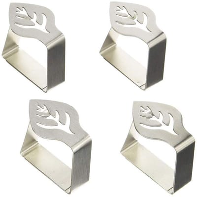 carmdering - Tafelkleedclips - Tafelkleedklemmen - Roestvrijstalen Klemmen - Stevige Bevestiging - Weerbestendig Design - 430 Roestvrij Staal - Verdikte Constructie - Ideaal Voor Binnen En Buiten - 4 Stuks