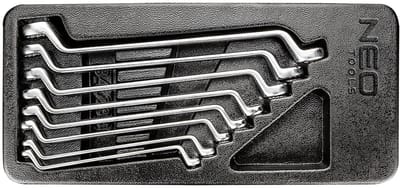NEO Serie - Gebogen Ringsleutels - 8 stuks - 6-22 mm - Chroom-Vanadium Staal
