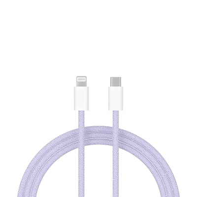 ShieldCase USB-C naar Lightning kabel geschikt voor Apple iPhone oplader - oplaadkabel voor iPhone (1 Meter) - Geschikt als snellader en Datasynchronisatie - Stevig gevlochten nylon materiaal (paars)