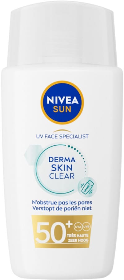 NIVEA Sun UV Face Specialist Derma Skin Clear Fluid SPF 50+ - 3 x 40 ml - Voordeelverpakking