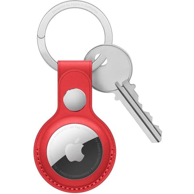 Leather Key Ring voor de Apple AirTag - Red