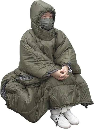 Draagbare Slaapzak - Outdoor Poncho - Kamperen en Wandelen - Waterdicht en Ademend - 140 x 113 cm - Groen