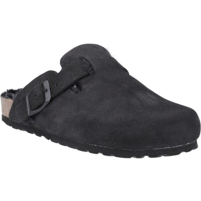 Hush Puppies Jade Leren Damesslippers Zwart