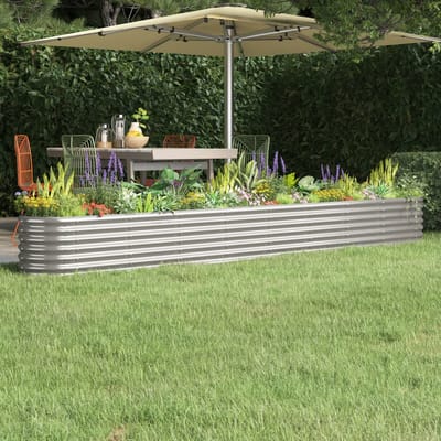 vidaXL - Plantenbak - 332x40x36 - cm - gegalvaniseerd - staal - zilverkleurig