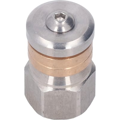 Buse de nettoyeur haute pression Acier inoxydable Laiton Compact Mini Buse de drain d'égout pour eau chaude et froide 5000 PSI G3 8in beige