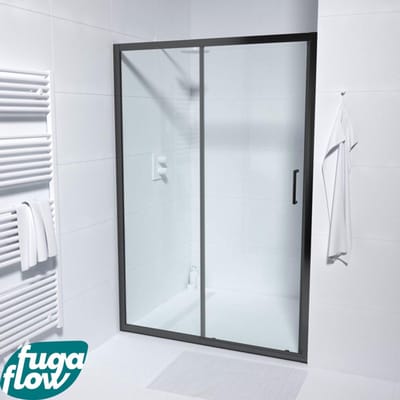 FugaFlow Efficiente Vetro Schuifdeur - 120x190cm - 6mm veiligheidsglas - alu profiel - anti kalk - mat zwart