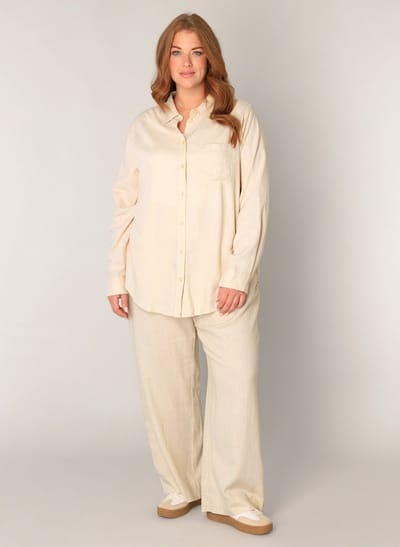 BASE LEVEL CURVY Yaella Shirts - Light Beige - maat X-0(44)