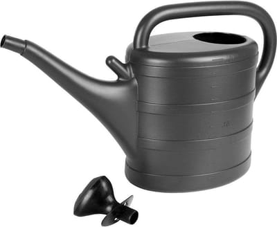 Klassiek design tuingieter met zeef en maatindeling - voor planten besproeien - licht-donkergrijs - 10 liter