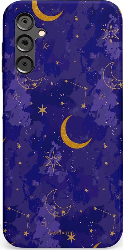 Casetastic Hoesje Geschikt voor Samsung A14 (5G/4G) - Stijlvolle Beschermende Duo-layer Case - Sterrennacht